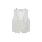 Gilet De Costume Lin Mélangé