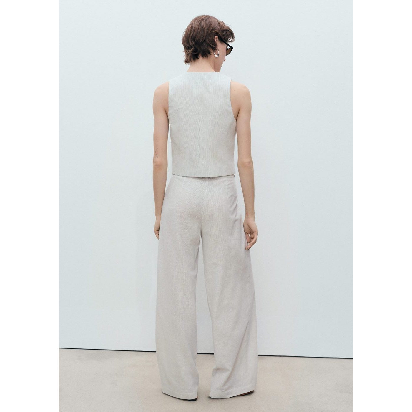 Gilet De Costume Lin Mélangé