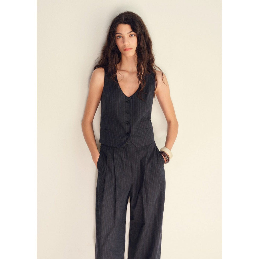 Gilet De Costume Lin Mélangé