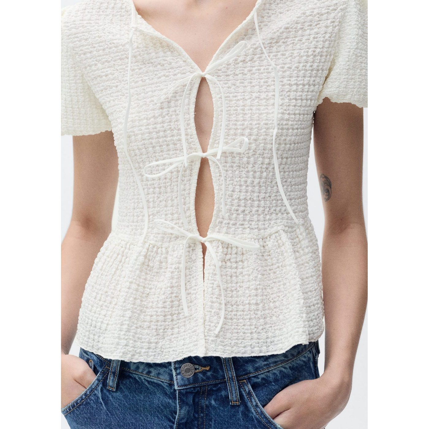 Blouse Texturée Fermeture Ns_x0001_Uds