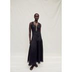 Robe Longue En Lin Avec Empiècement Froncé