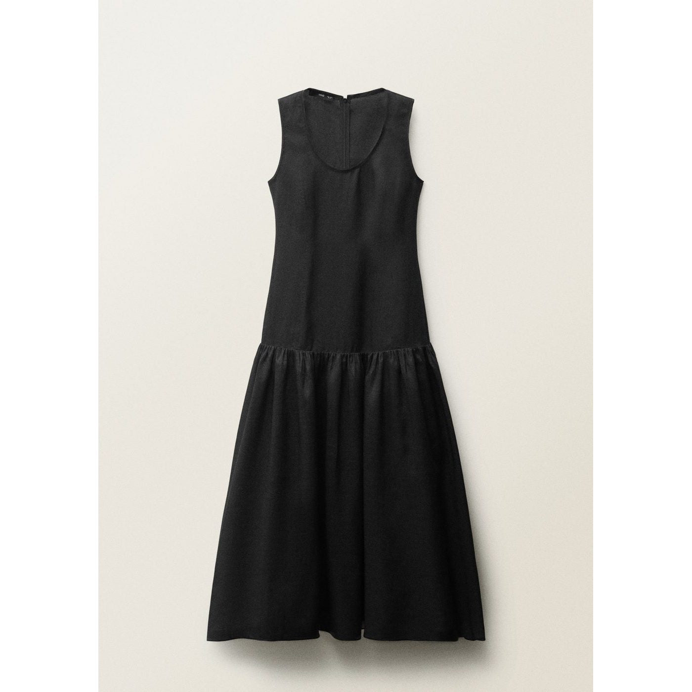 Robe Longue En Lin Avec Empiècement Froncé