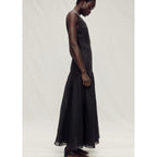Robe Longue En Lin Avec Empiècement Froncé