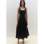 Robe Longue En Lin Avec Empiècement Froncé