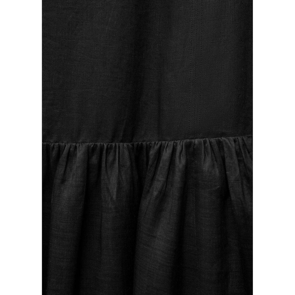 Robe Longue En Lin Avec Empiècement Froncé