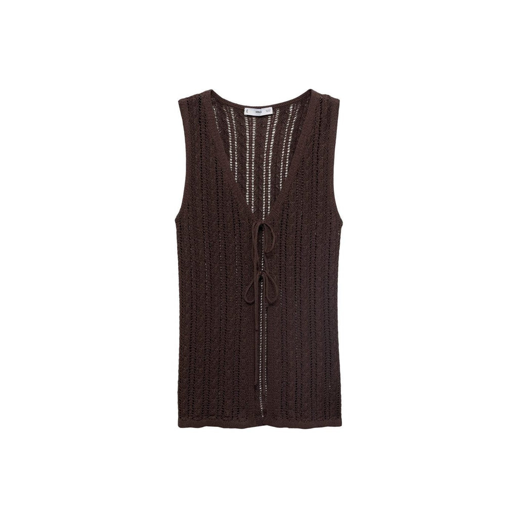 Gilet En Maille Ajourée Avec Fermeture À Ns_x0001_Uds