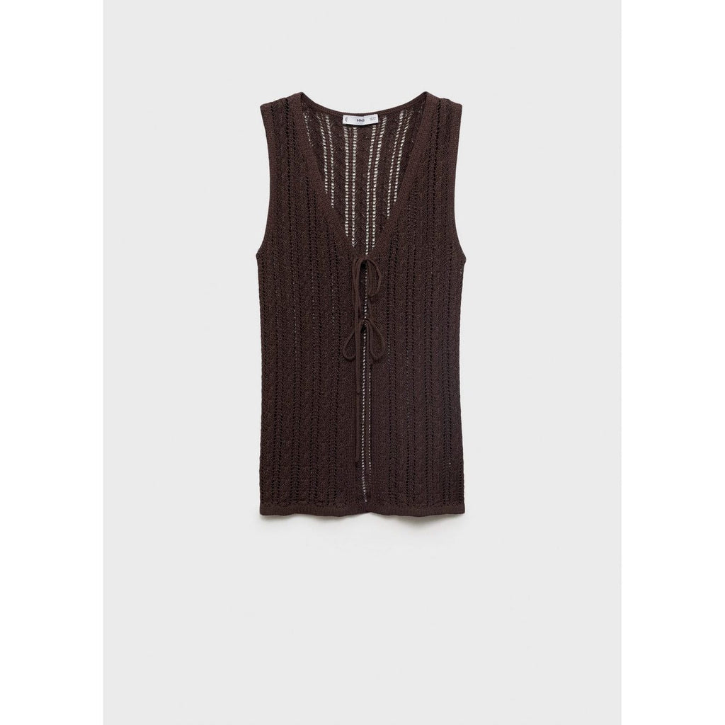 Gilet En Maille Ajourée Avec Fermeture À Ns_x0001_Uds