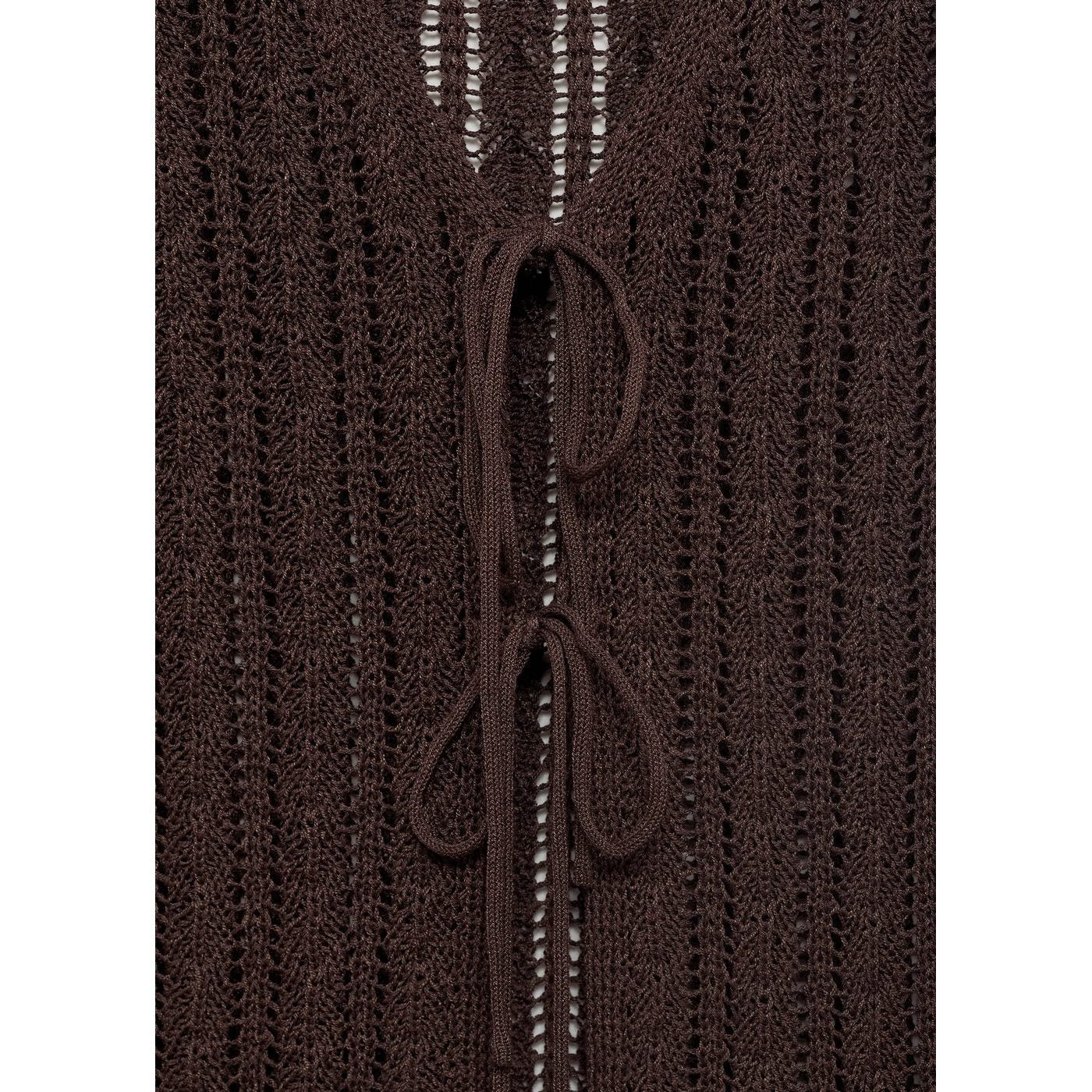 Gilet En Maille Ajourée Avec Fermeture À Ns_x0001_Uds