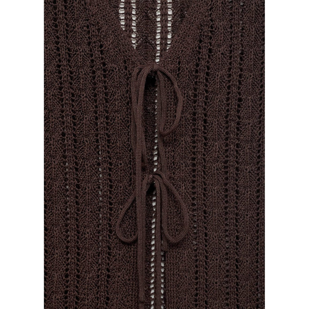 Gilet En Maille Ajourée Avec Fermeture À Ns_x0001_Uds