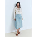 Jupe Midi Soft Denim Détail Froncé