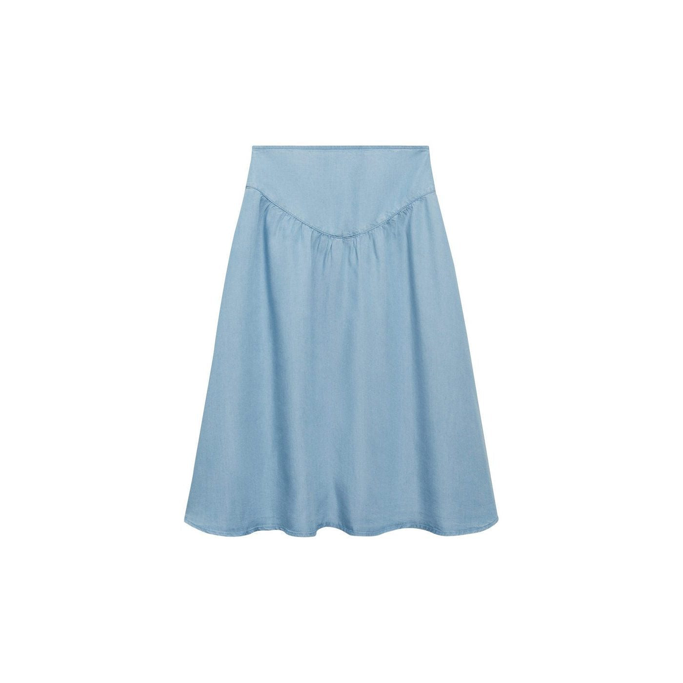 Jupe Midi Soft Denim Détail Froncé