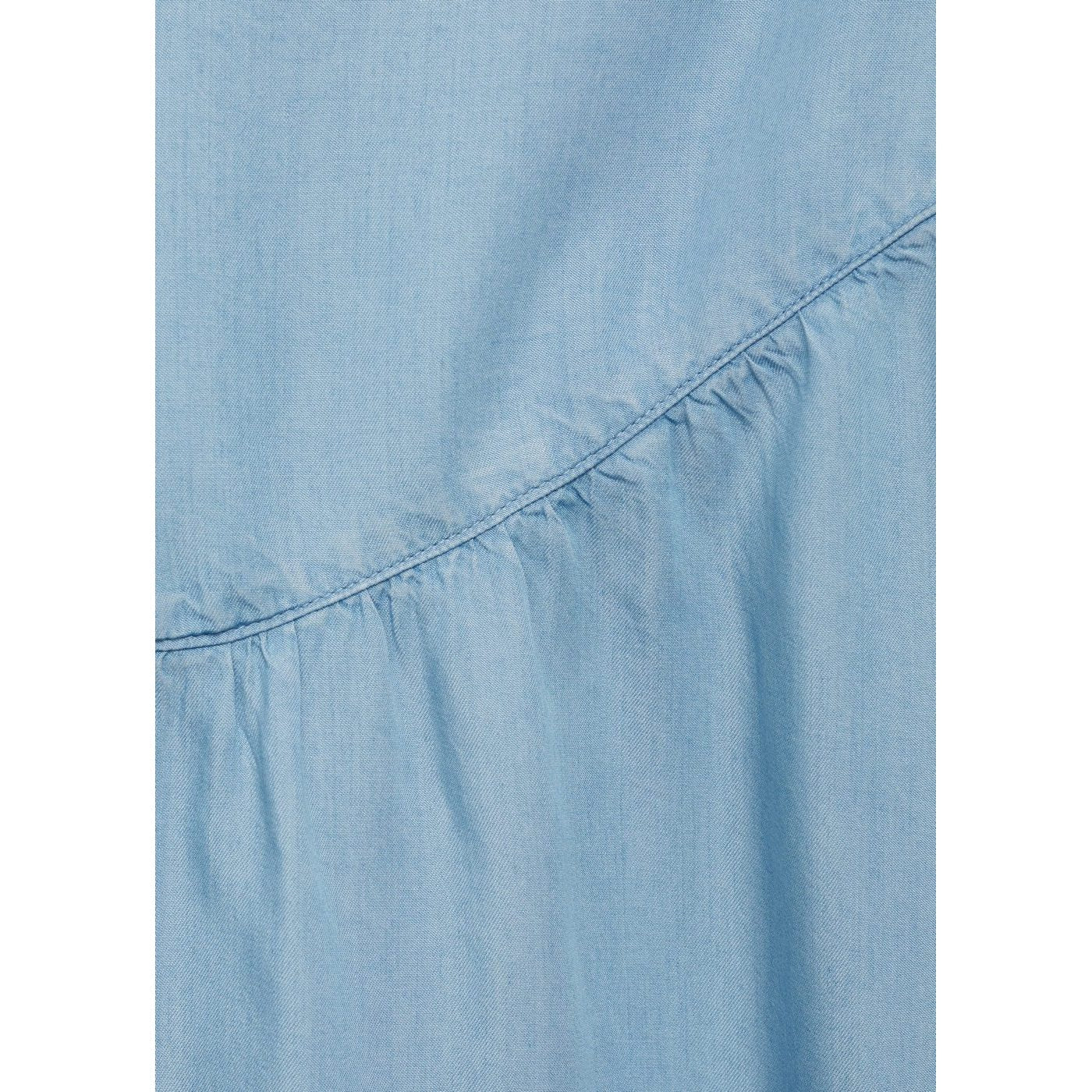 Jupe Midi Soft Denim Détail Froncé