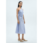 Robe Asymétrique Drapée Rayures