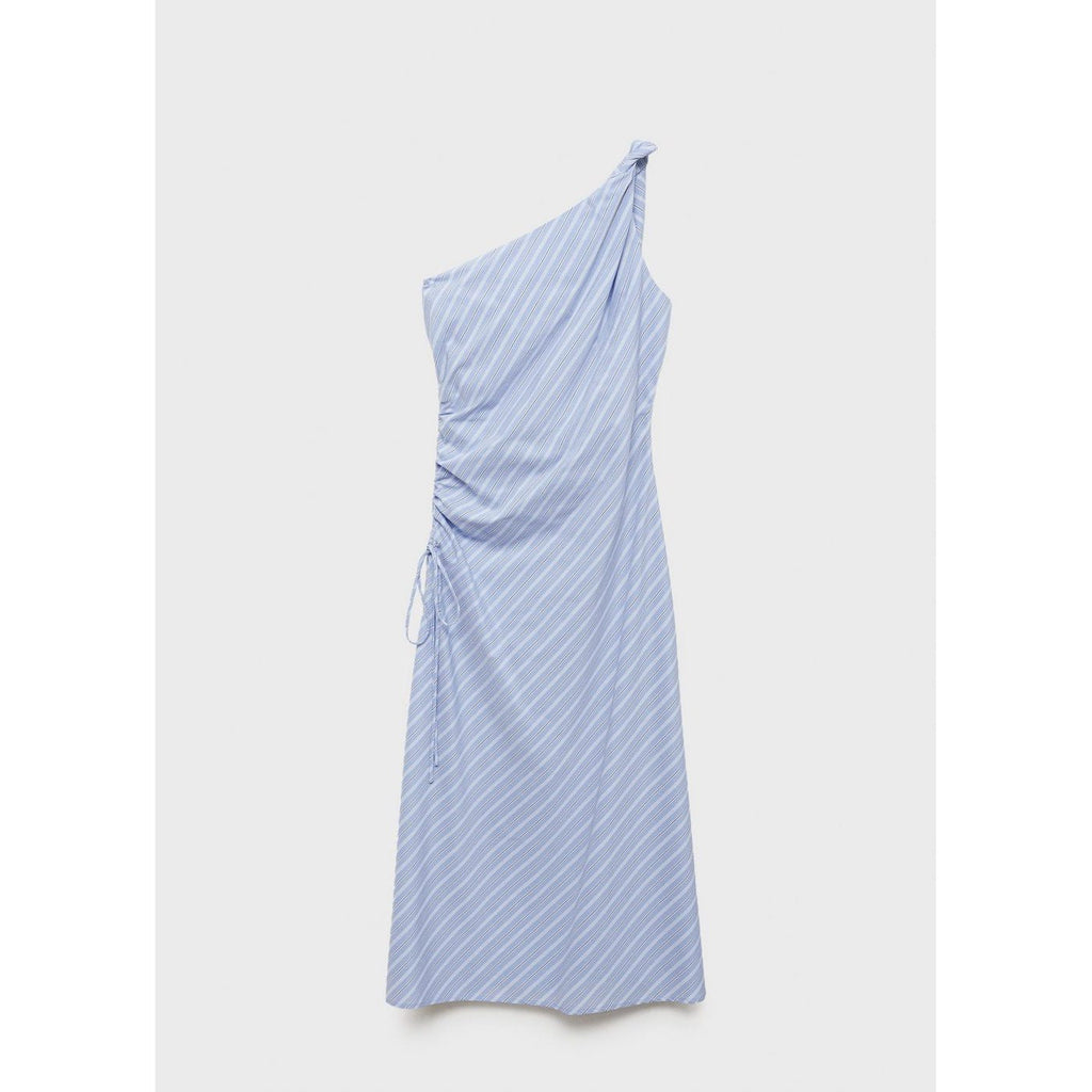 Robe Asymétrique Drapée Rayures