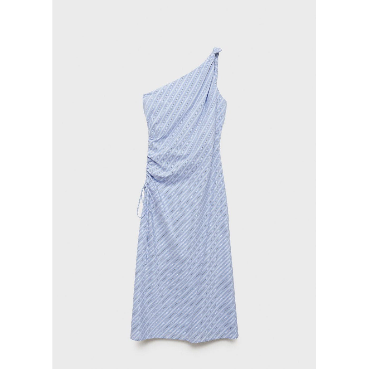 Robe Asymétrique Drapée Rayures