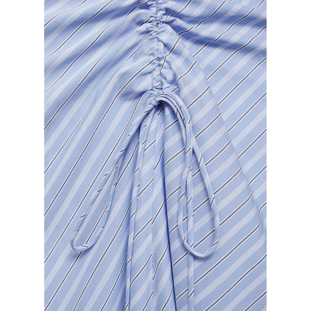 Robe Asymétrique Drapée Rayures