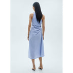 Robe Asymétrique Drapée Rayures