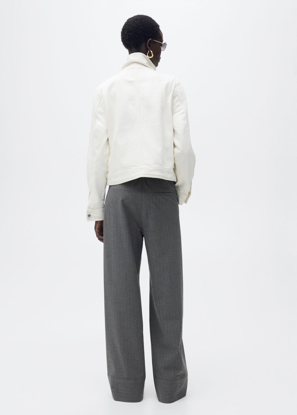 Pantalon Droit Fines Rayures