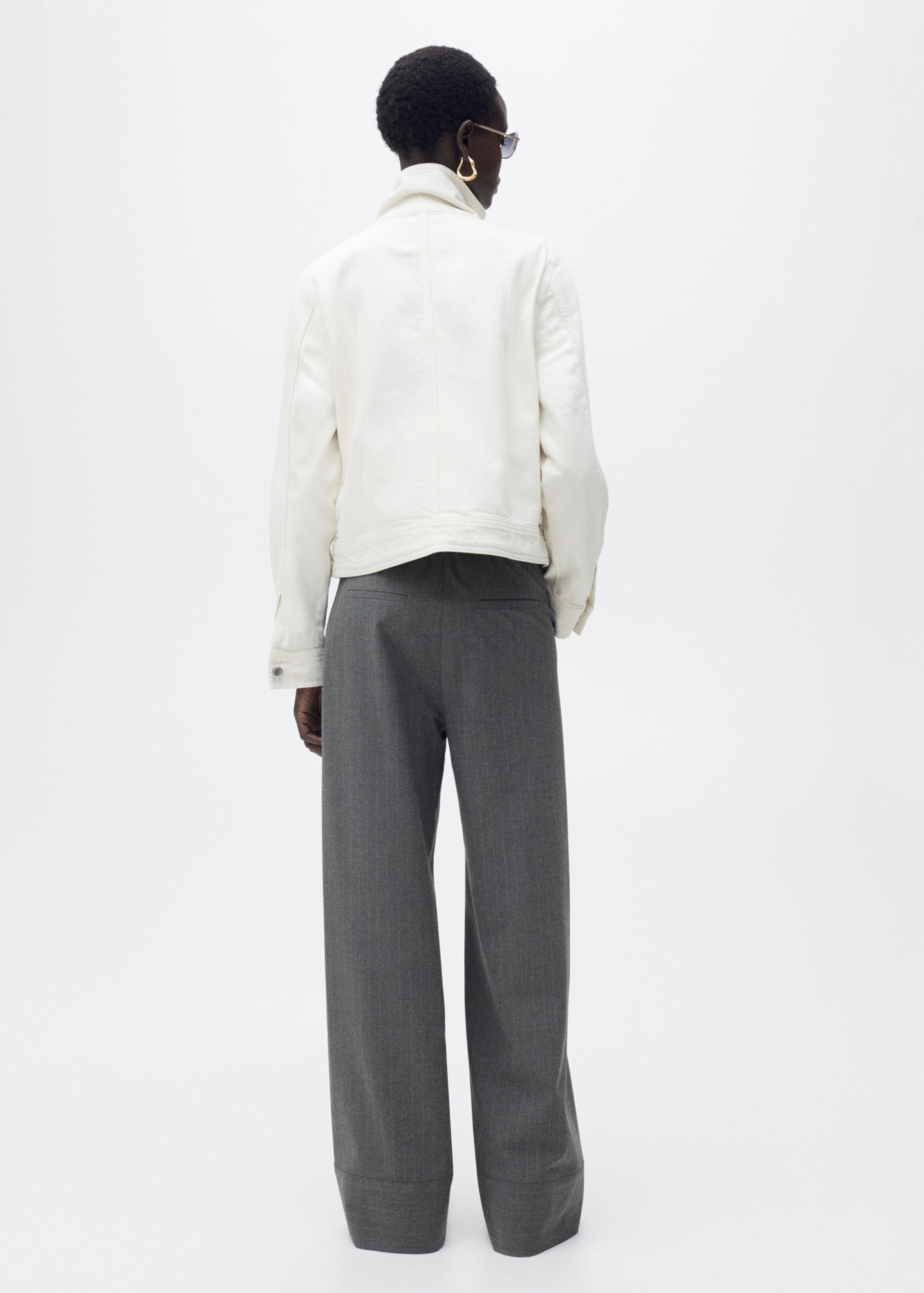 Pantalon Droit Fines Rayures