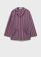 Chemise Longue Rayures Tissu Bicolore