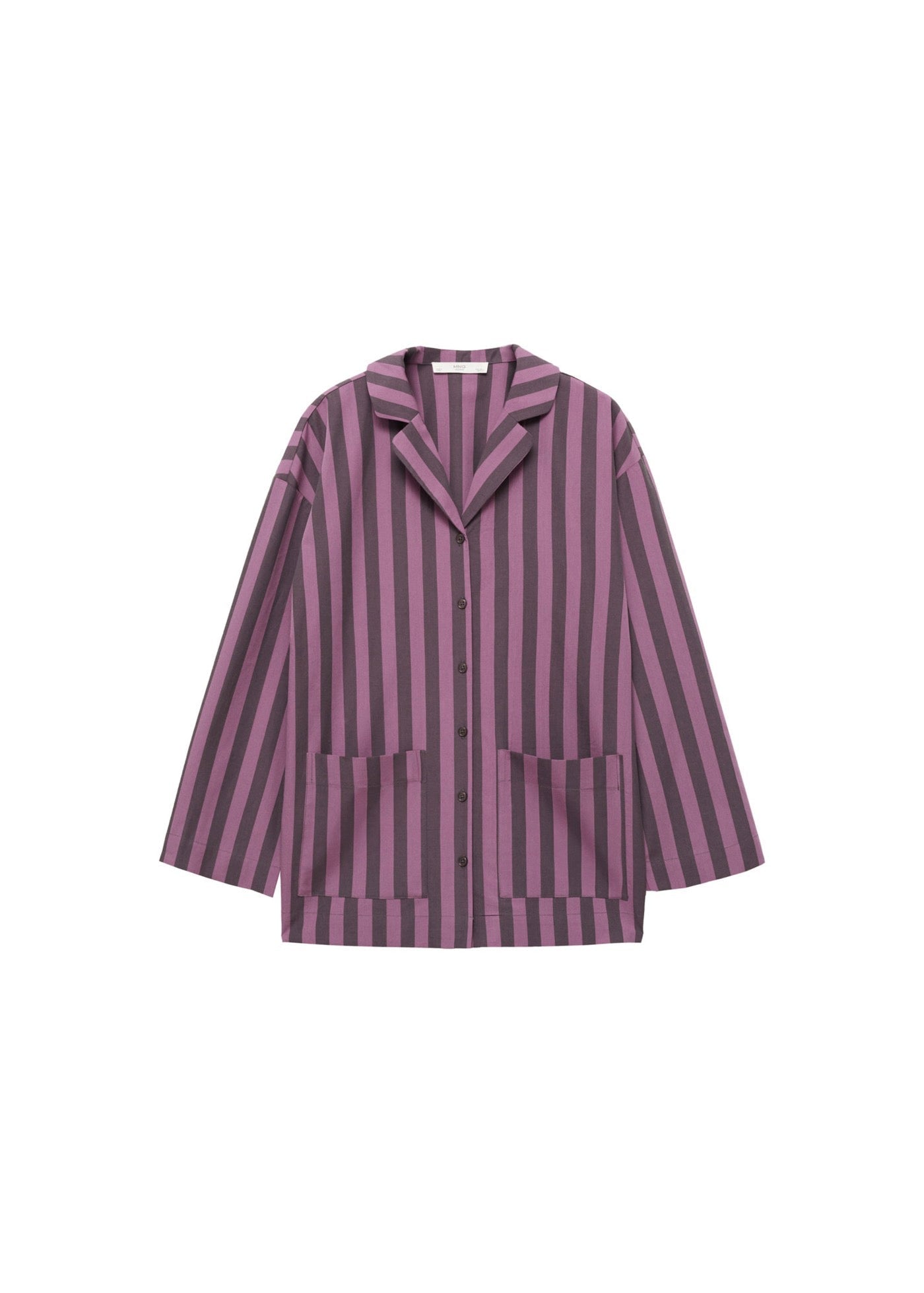 Chemise Longue Rayures Tissu Bicolore