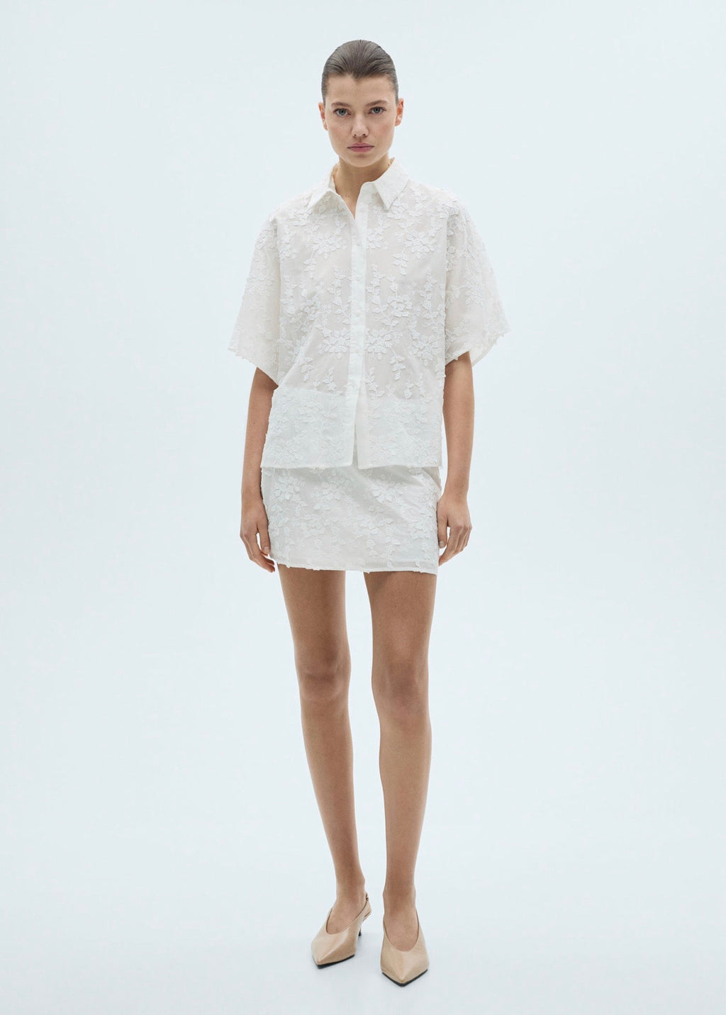 Jupe Coton Broderie Florale