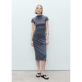 Robe Midi Détail Drapé