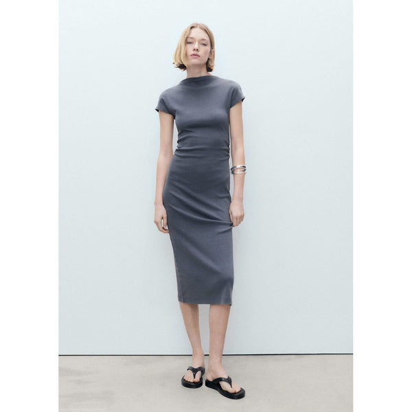 Robe Midi Détail Drapé