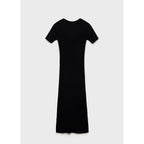 Robe Midi Côtelée Avec Ouverture Au Décolleté