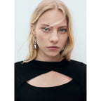 Robe Midi Côtelée Avec Ouverture Au Décolleté