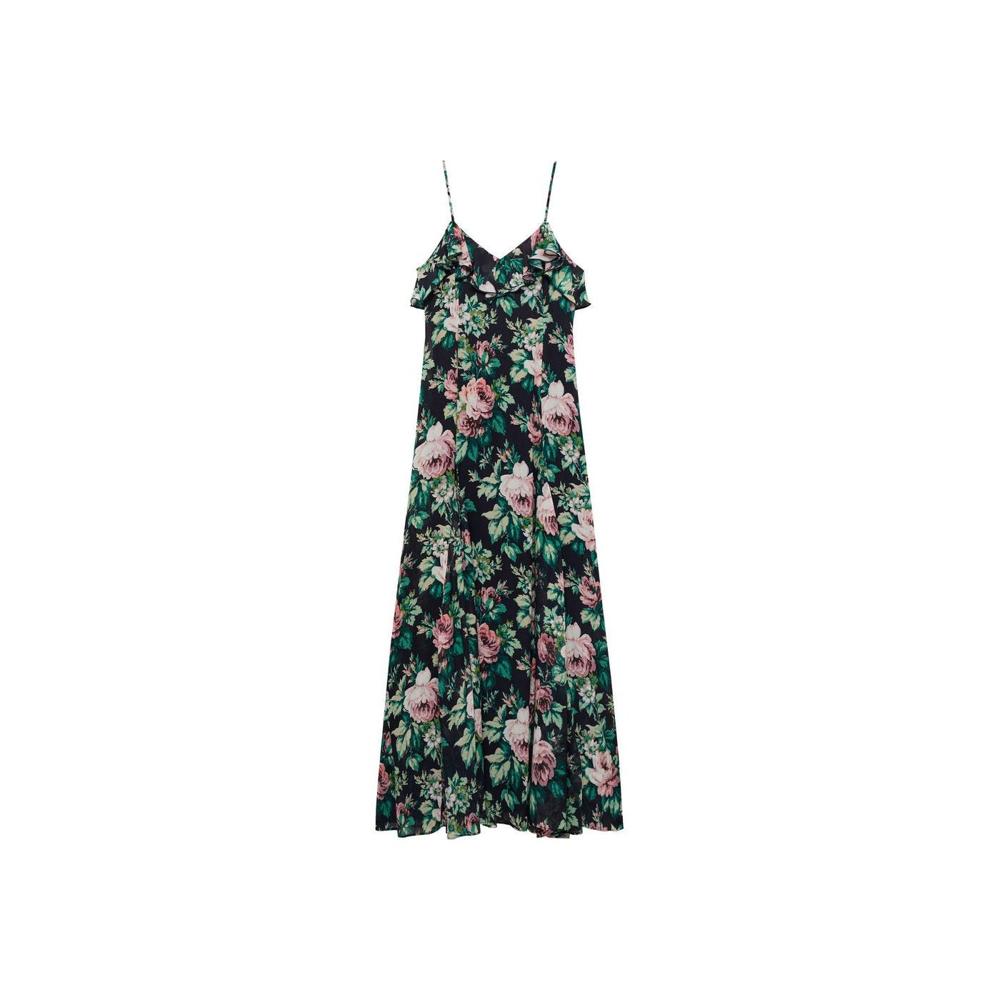 Robe À Fleurs Volantée