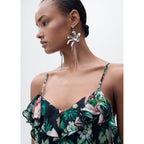 Robe À Fleurs Volantée