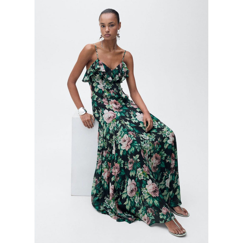 Robe À Fleurs Volantée