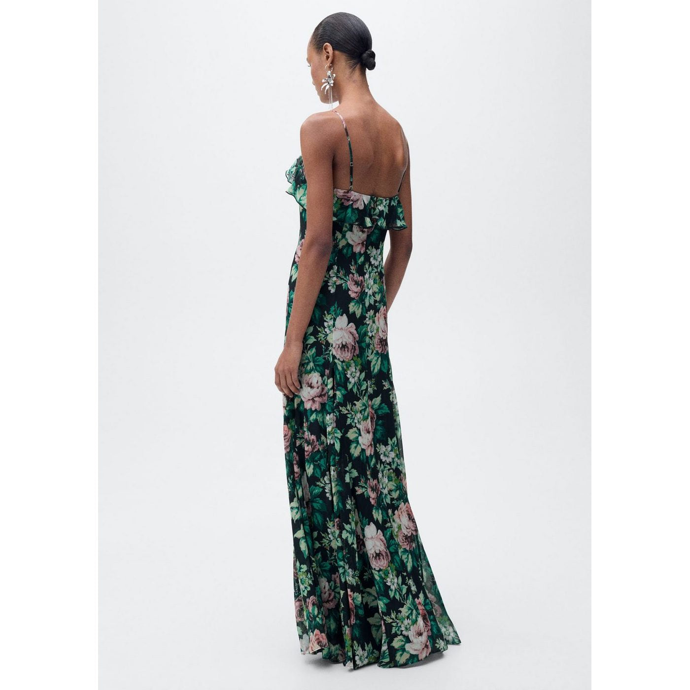 Robe À Fleurs Volantée