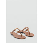 Sandale En Cuir Détail Pièce En Métal