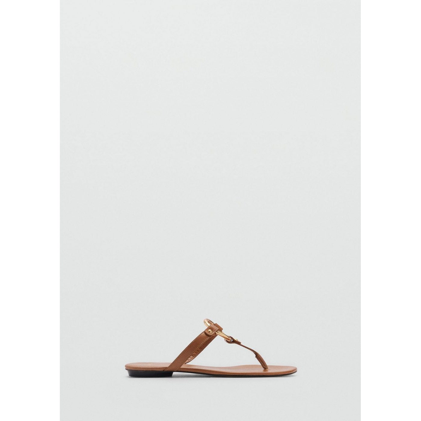 Sandale En Cuir Détail Pièce En Métal