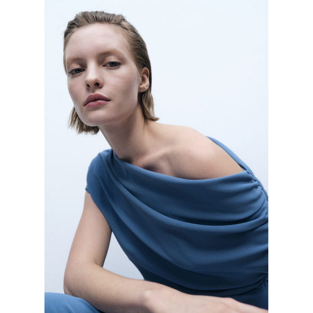 Robe Midi Col Asymétrique