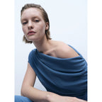 Robe Midi Col Asymétrique