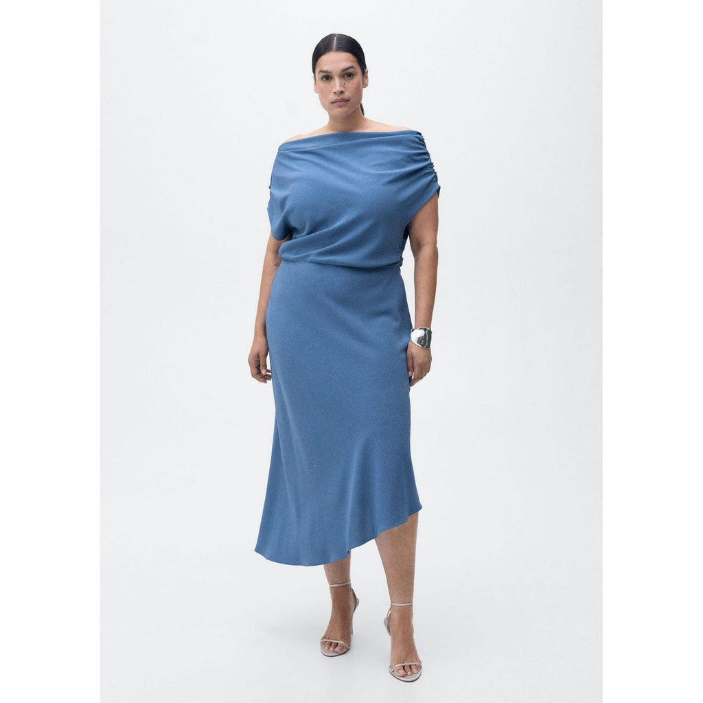 Robe Midi Col Asymétrique