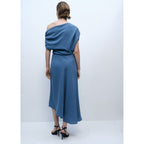 Robe Midi Col Asymétrique