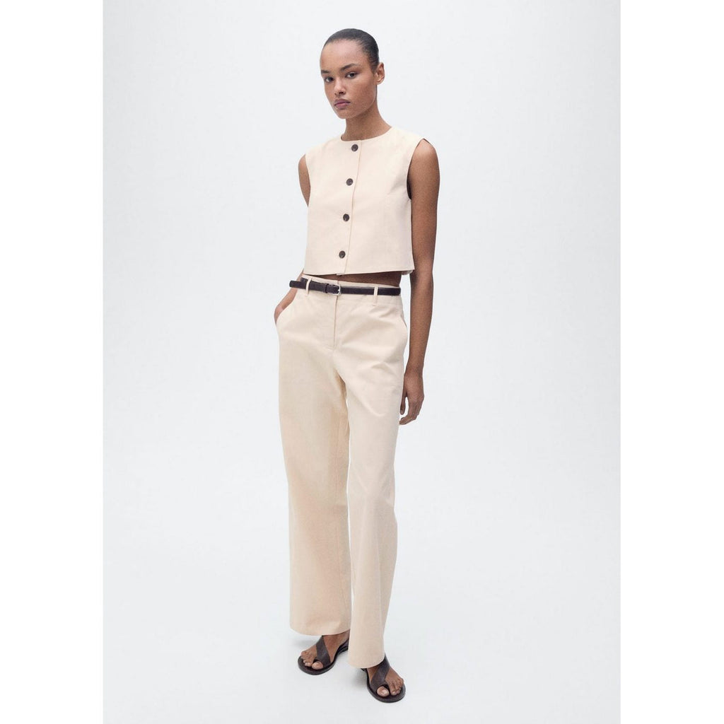 Top Crop Coton Boutons