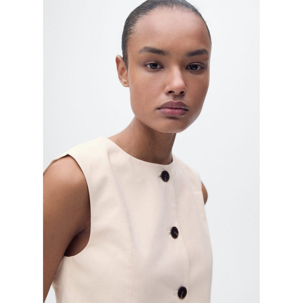 Top Crop Coton Boutons