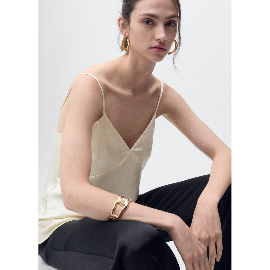 Top En Satin À Col En V