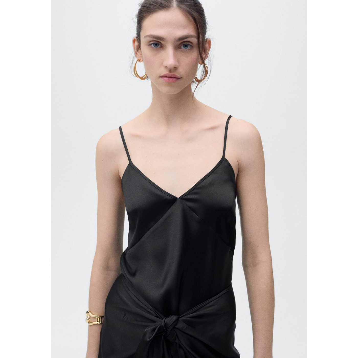 Top En Satin À Col En V