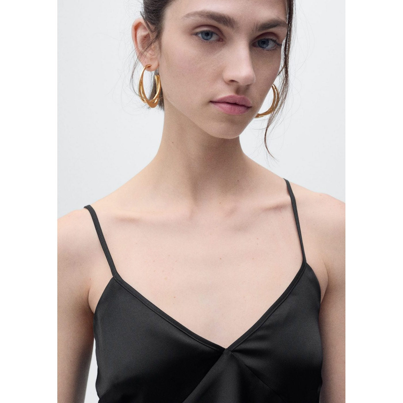 Top En Satin À Col En V