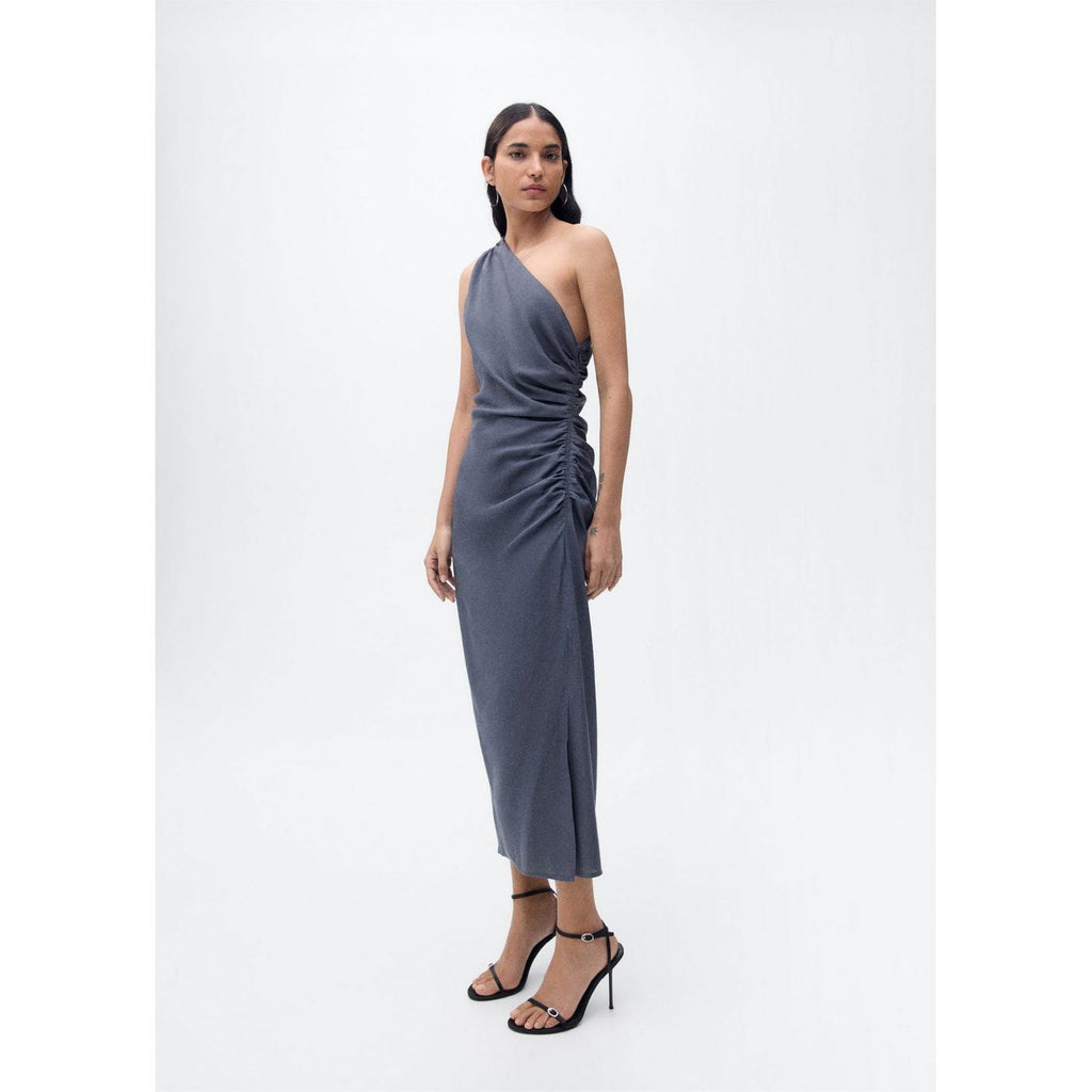 Robe Asymétrique Détails Froncés
