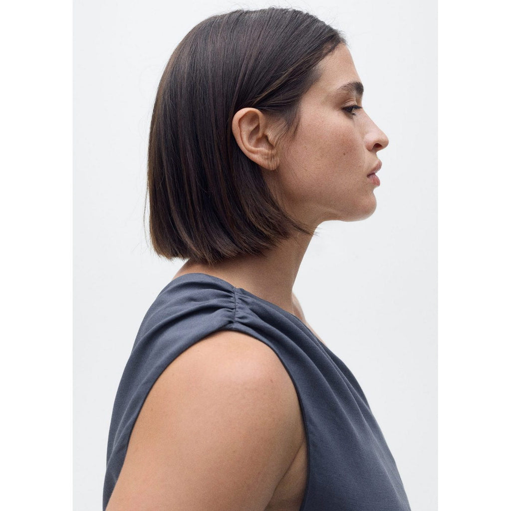 Robe Asymétrique Détails Froncés