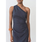 Robe Asymétrique Détails Froncés