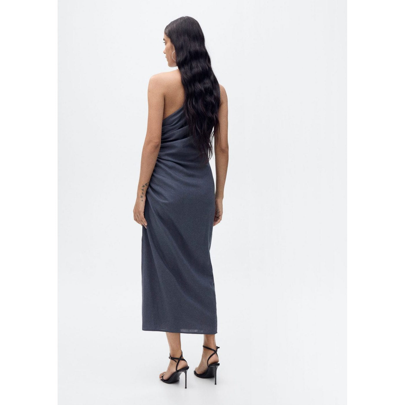 Robe Asymétrique Détails Froncés