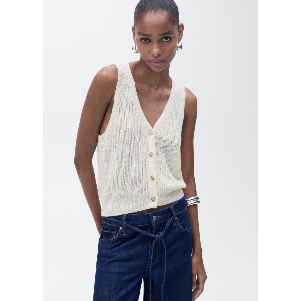 Gilet Maille Épaisse Boutons